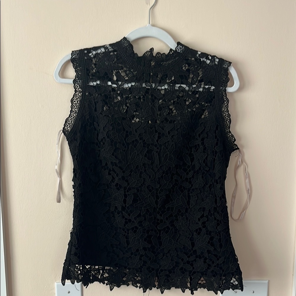 Nanette Lepore Elegant Black Lace Sleeveless Top